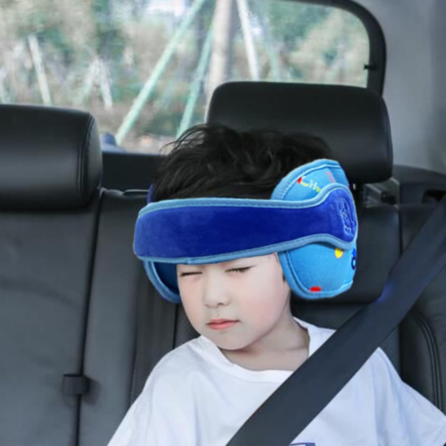 Letton Soporte para la cabeza de niño para asientos de automóvil, correa ajustable para la cabeza, reposacabezas transpirable para niños, alivio del