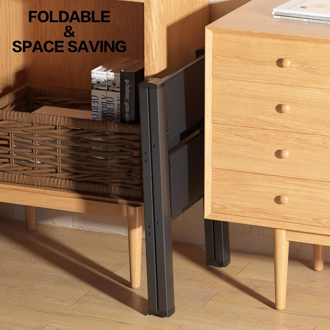 Escalera plegable de 2 escalones con pedal antideslizante ancho portátil para el hogar y la cocina