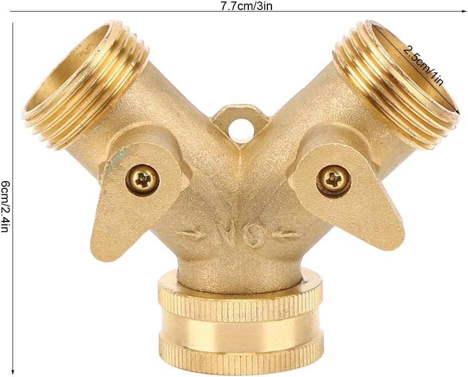 Fydun 34 I 2Way Garden Hose Splitter Garden B Water Connector with Valve US Standard 34 I 2Way Garden for Family