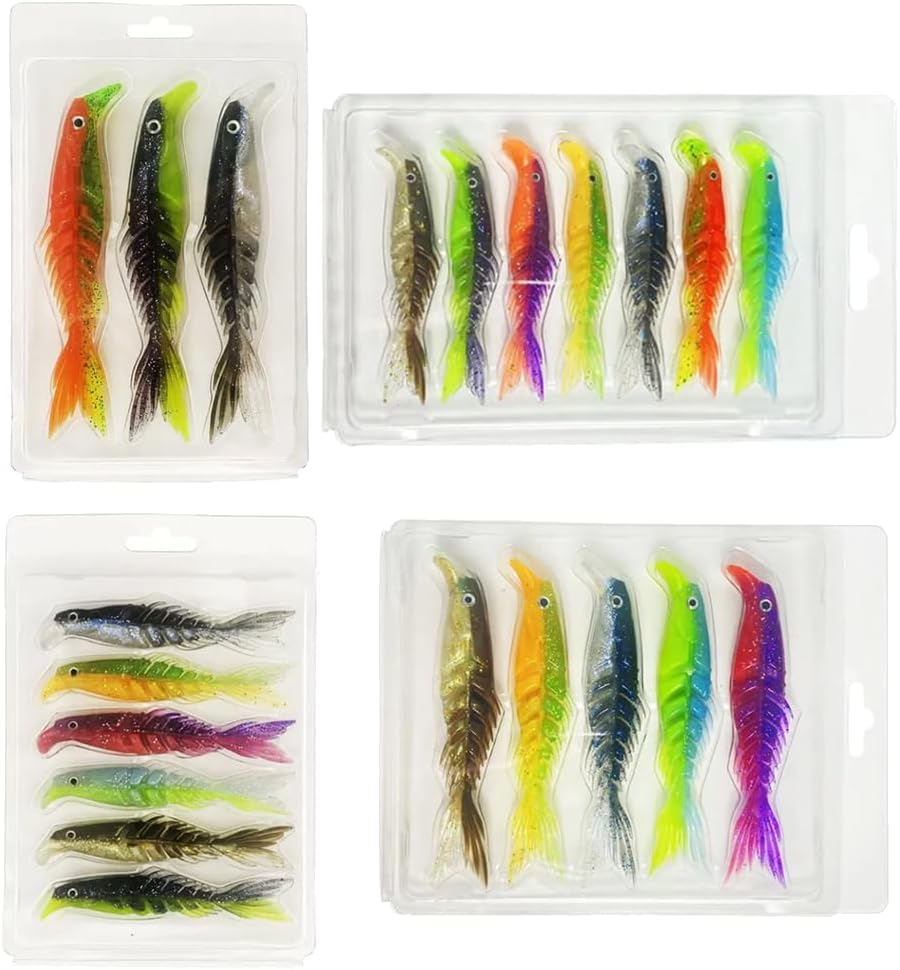Señuelos suaves de varios segmentos, juego de señuelos de pesca multiarticulados, señuelos de pesca biónicos suaves, señuelo de pesca realista