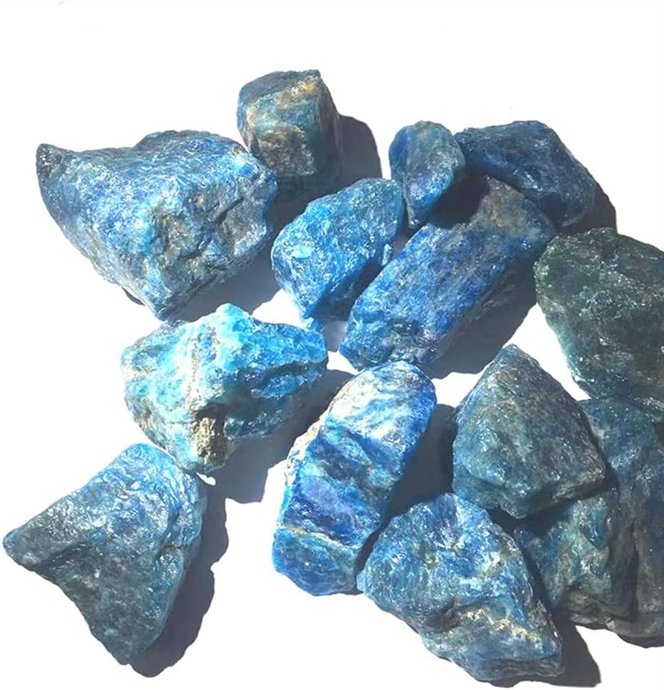 Para 3.53 ozPack Lote Natural Azul Apatita Piedra en bruto Cuarzo Cristal Espécimen Acuario Decoración del Hogar Piedras a Granel Decoración para el