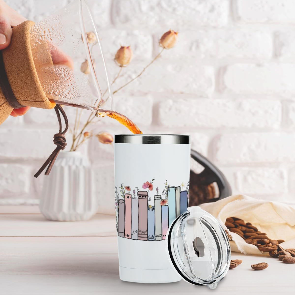 Vaso inspirado para decoración de libros, taza de café, regalos de amor con música, regalos para amantes de los libros, regalos para mujeres y