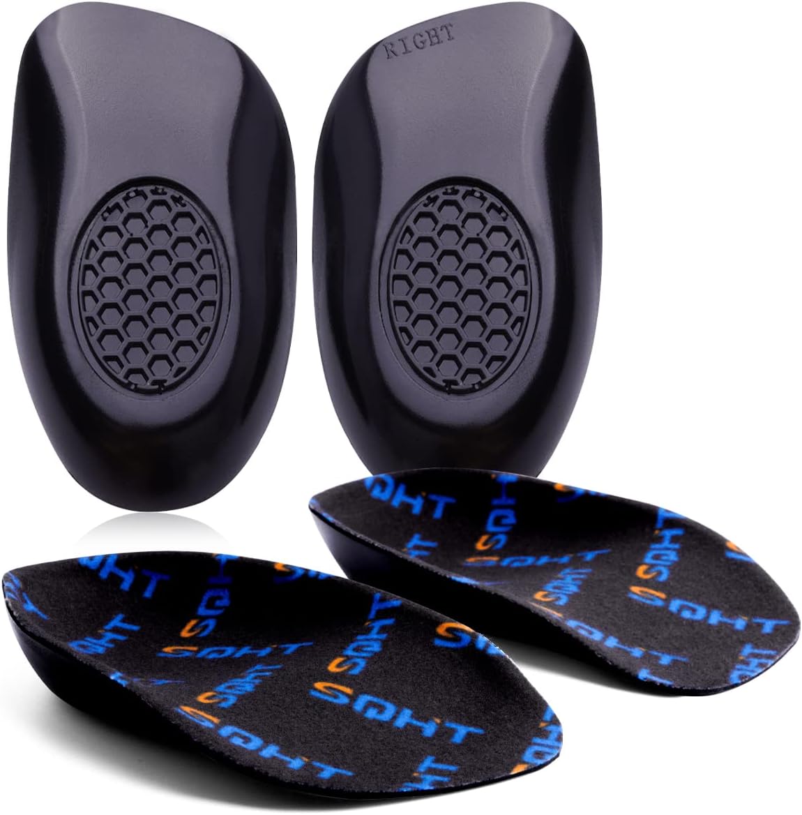 SQHT Plantillas para fascitis plantar, plantillas ortopédicas de alivio rápido para el dolor de talón, espolones de talón y tendinitis de Aquiles,