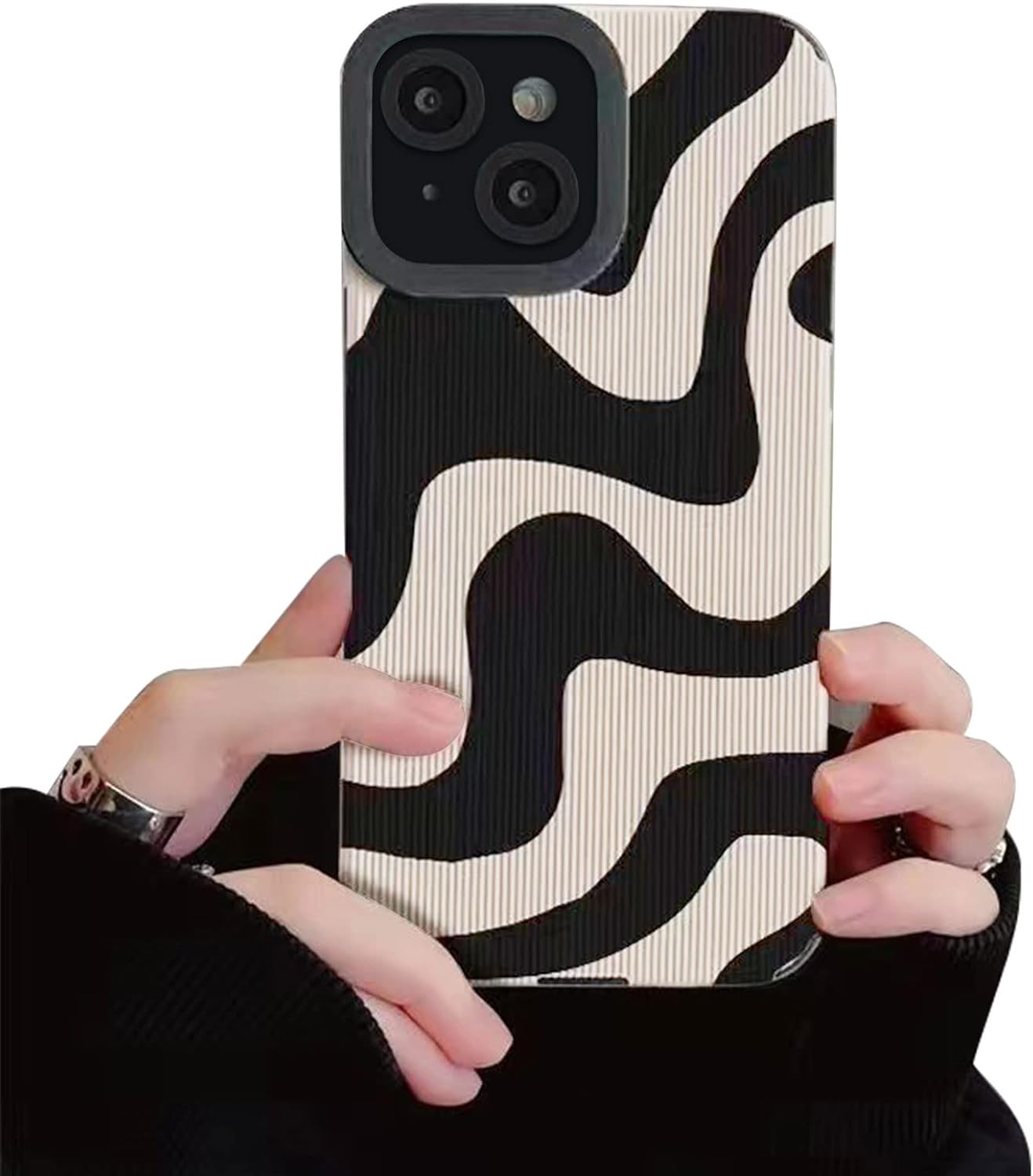 Funda compatible con iPhone 14, diseño de rayas de cebra para mujeres y niñas, elegante funda protectora de silicona suave para iPhone 14, color