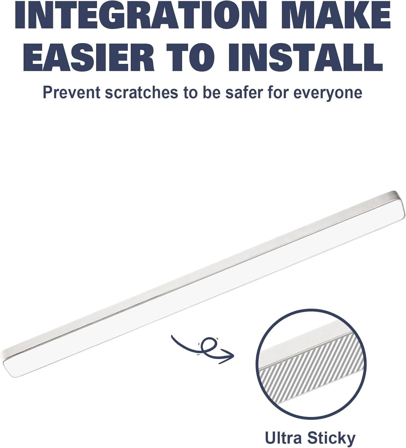 Soporte magnético para cuchillos para pared, tira magnética de cuchillos de acero inoxidable para refrigerador con cinta adhesiva fuerte, estante