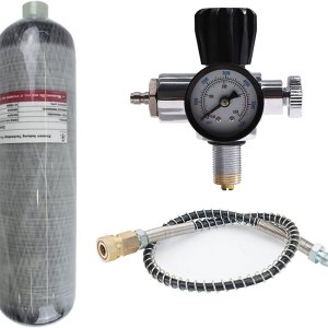 TUXING Tanque de aire de fibra de carbono 4500psi 6.8L, regulador de aire comprimido ajustable para cilindro de tanque de paintball Pcp con válvula TUXING Tanque de aire de fibra de carbono 4500psi 6.8L, regulador de aire comprimido ajustable para cilindro de tanque de paintball Pcp con válvula