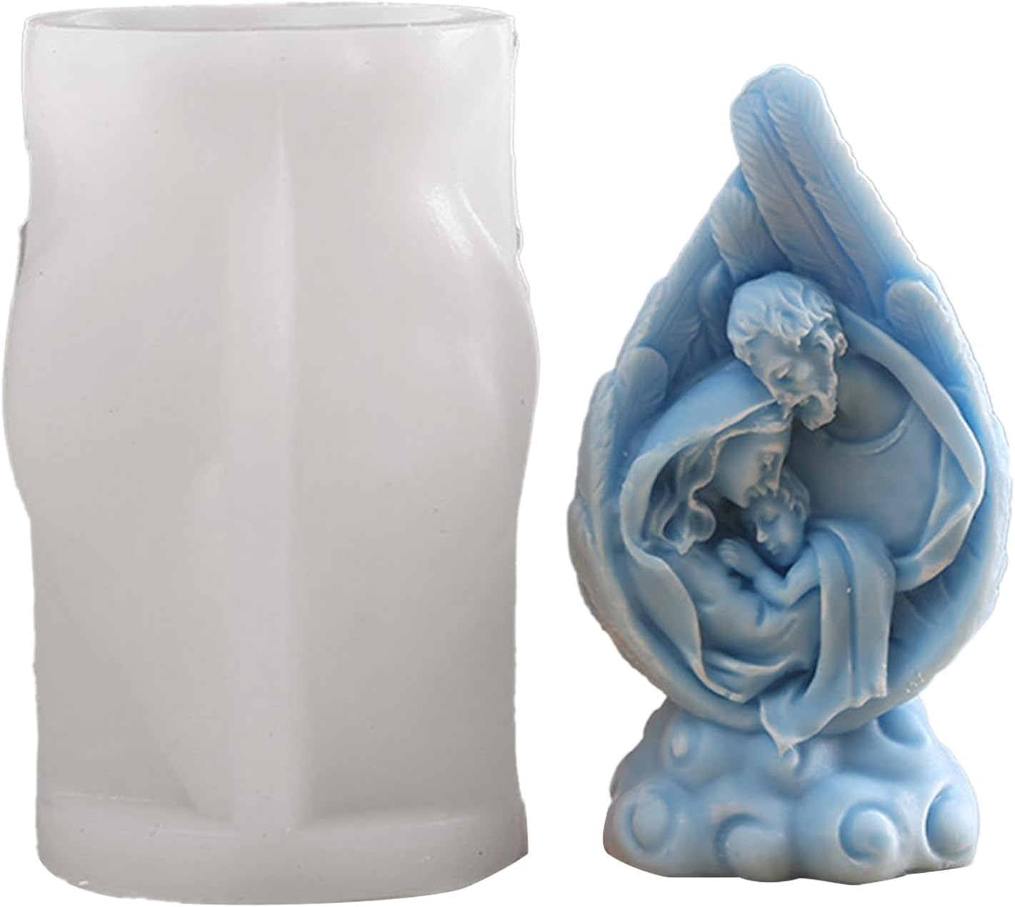 Religión Natividad Estatua de Silicona Molde de Aromaterapia Vela Yeso DIY Resina Epoxi Molde de Fundición de Escritorio Ornamento