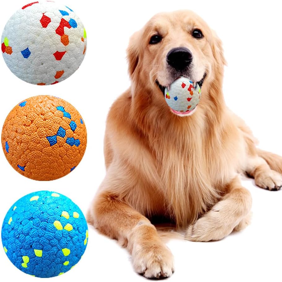 BESTZONE Pelotas para perros para masticadores agresivos de 2.5 pulgadas, lanzador automático de bolas para perros grandes, pelotas de juguete