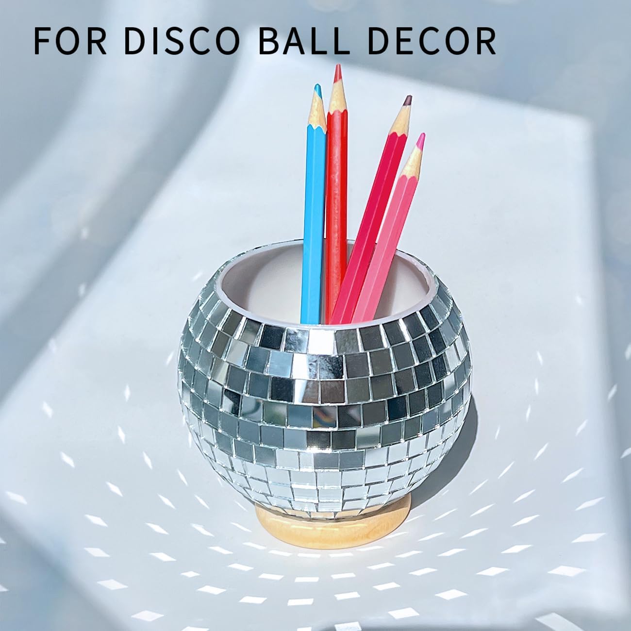 FlidRunest Soporte para bolígrafo de discoteca, soporte para bolígrafo de lentejuelas para escritorio, estuche de lujo con base, soporte para