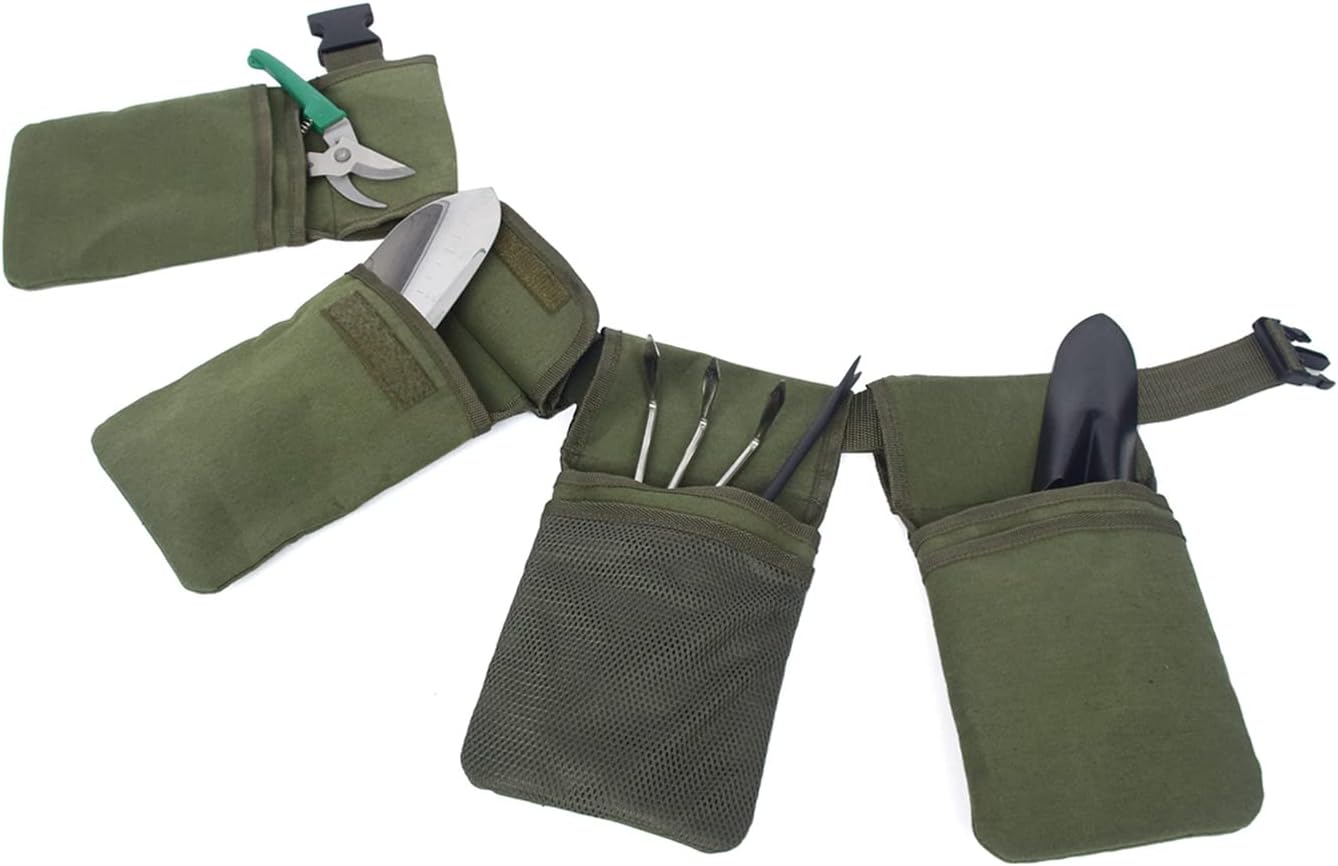 Cinturón de herramientas de jardín, delantal de cintura de lona con bolsillos, kit de jardinería, bolsa de mano, organizador para el hogar, kit de