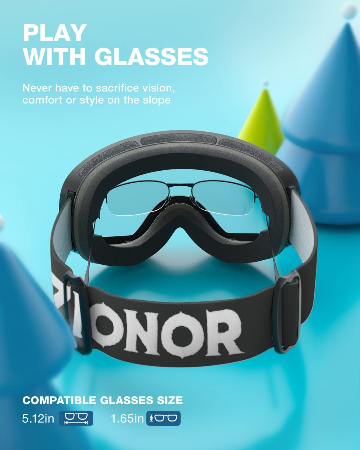 ZIONOR XMINI Gafas de esquí o snowboard para niños y niñas Gafas para la nieve con protección de rayos ultravioleta, no se empañan, con lente