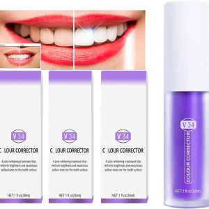 Purple Dientes Pasta S3 Blanqueadora Dientes Púrpura, Paquete de 3 Purple Dientes Pasta S3 Blanqueadora Dientes Púrpura, Paquete de 3