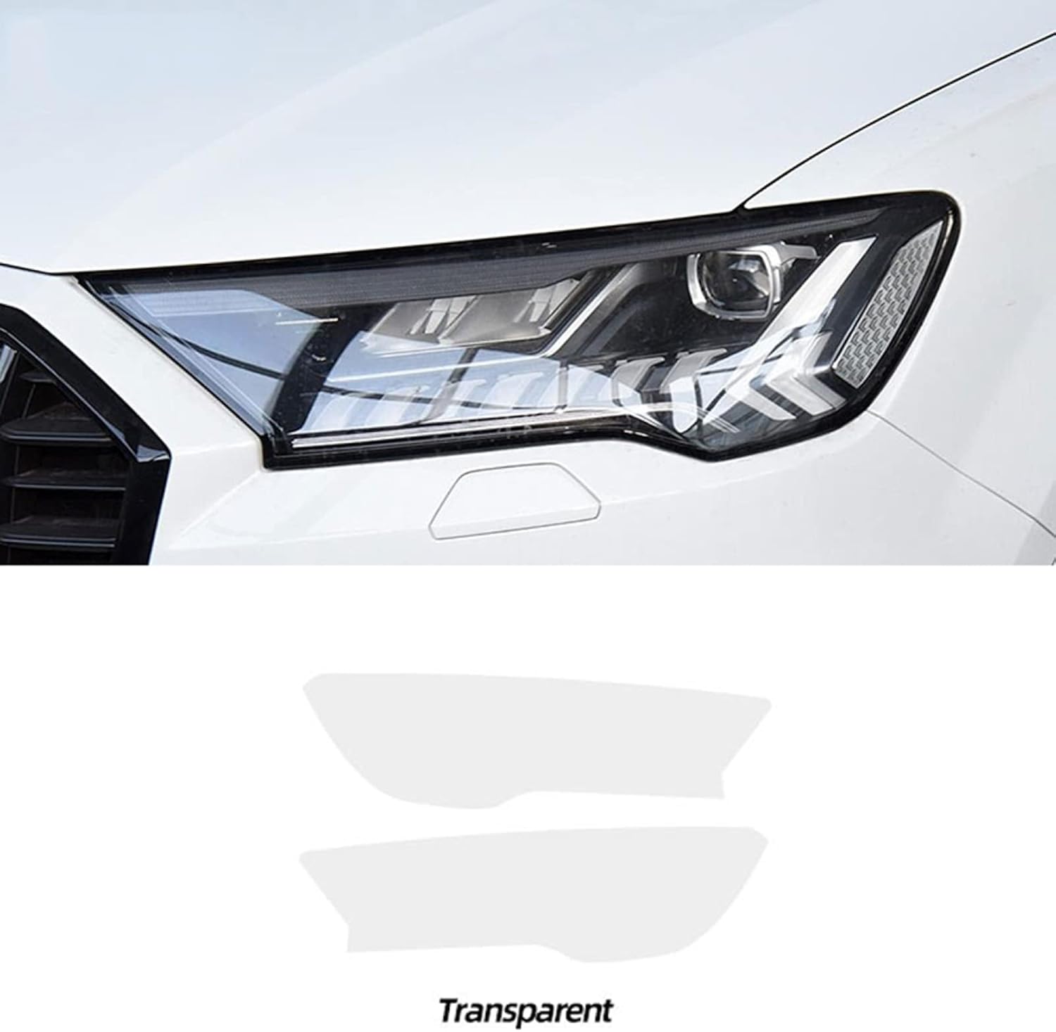 Película protectora de faros delanteros de automóvil para Audi Q74M 2016-2019 Q7 2020-2022, 2 calcomanías transparentes de poliuretano termoplástico