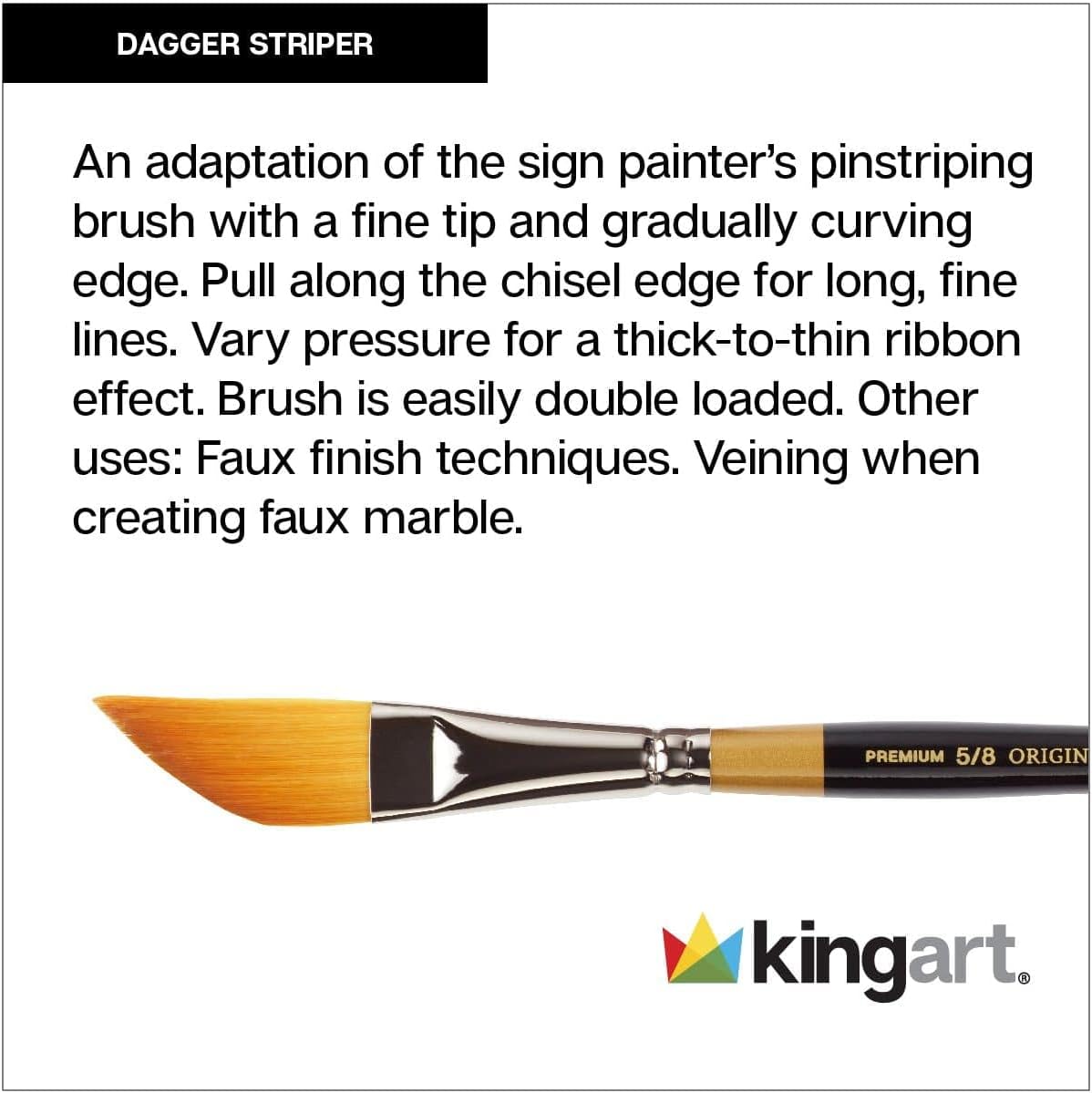 KINGART Original Gold 9800 – Juego de pinceles para pintar, multimedia de Taklon dorado, herramientas de pintura para óleo, acrílico, acuarela y