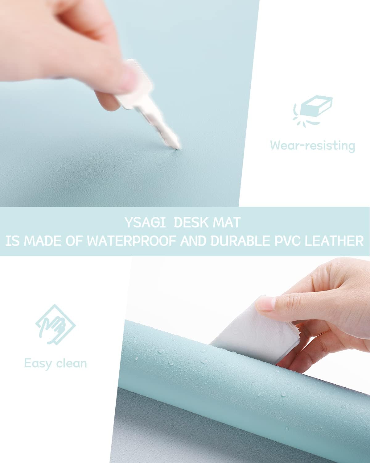 YSAGi tapete antideslizante para computadora, accesorios de escritorio, para laptop, resistente al agua, doble cara, protección para escritorio,