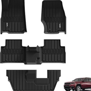 3W Alfombrillas de suelo aptas para Jeep Grand Cherokee L 7 asientos 2021-2024 para todo tipo de clima, revestimiento de suelo de elastómero 3W Alfombrillas de suelo aptas para Jeep Grand Cherokee L 7 asientos 2021-2024 para todo tipo de clima, revestimiento de suelo de elastómero