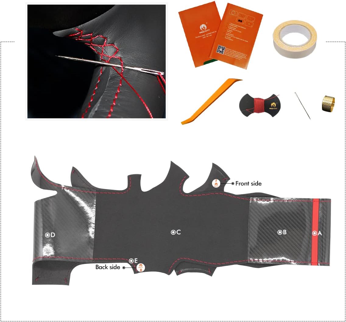 MEWANT Fundas para volante de automóvil para Chevrolet Corvette (C7) 2015-2019 Corvette Stingray Chevrolet Z06 cosido a mano