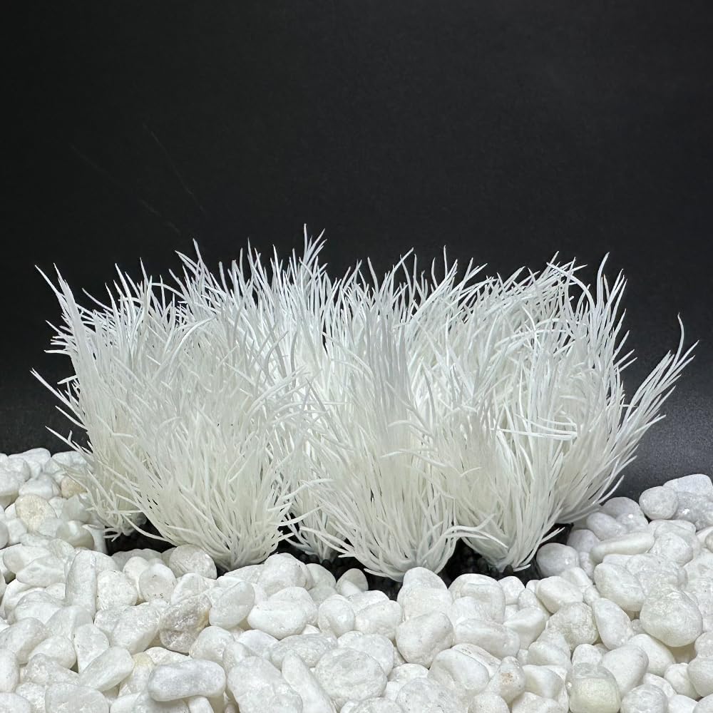Smoothedo-Pets Plantas de acuario Decoraciones para pecera, 20 piezas de tamaño pequeño2 pulgadas de alto, planta artificial de plástico de peces de