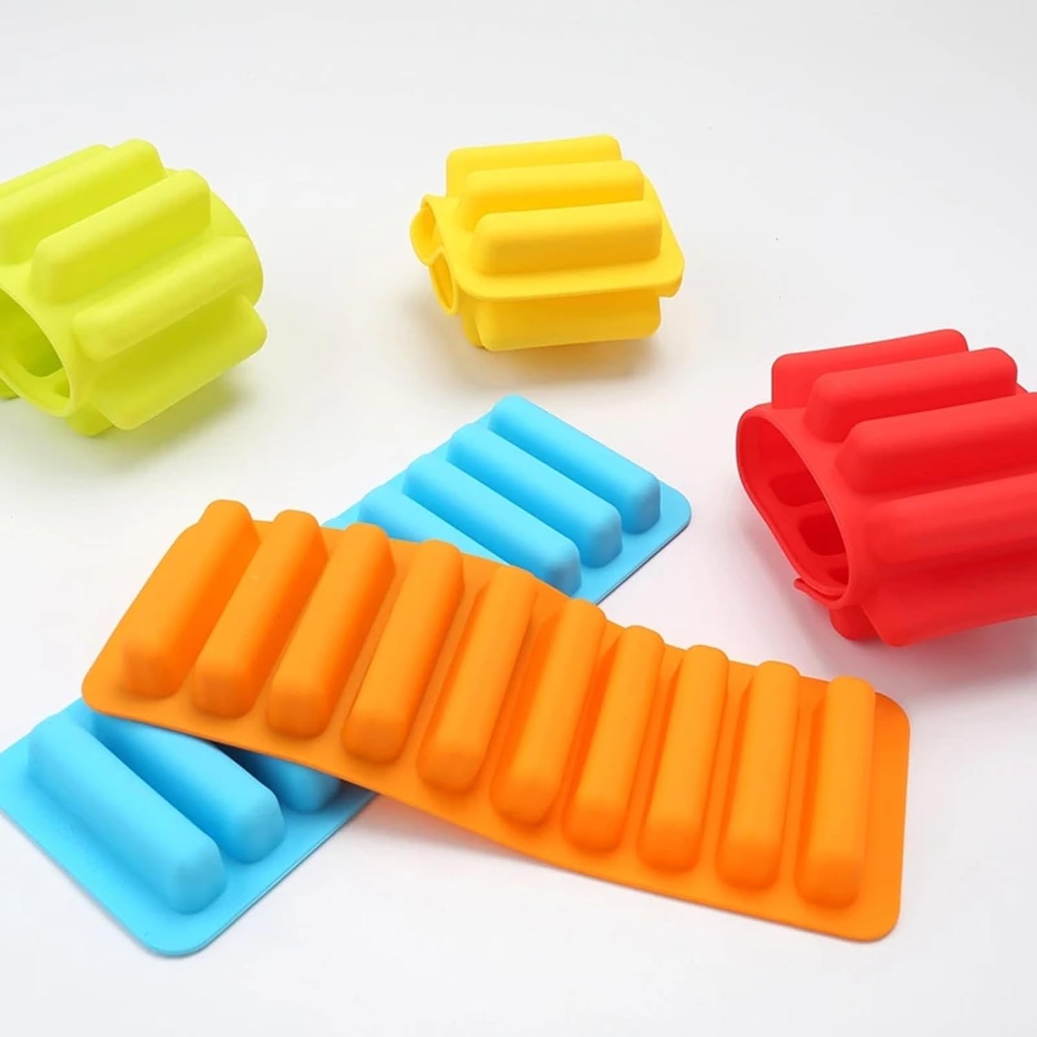 Bandeja de cubitos de hielo para congelador, botella de agua estrecha de silicona, bandeja para cubitos de hielo, bandeja flexible para palitos de