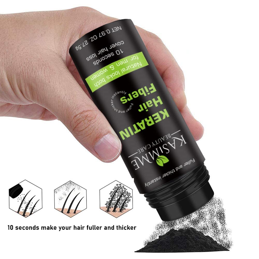 Fibras de construcción de cabello de 0.97 oz, fibras capilares para hombres, 100% fibras de queratina indetectables para cabello adelgazante,