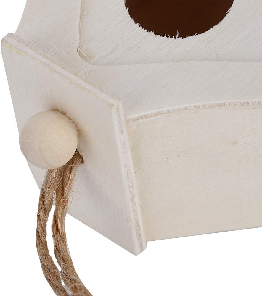 Fydun 4 piezas de madera para pájaros colgantes, nidos de pájaros, adornos para jardín al aire libre, balcón, patio, 4 unidades, casa de pájaros de