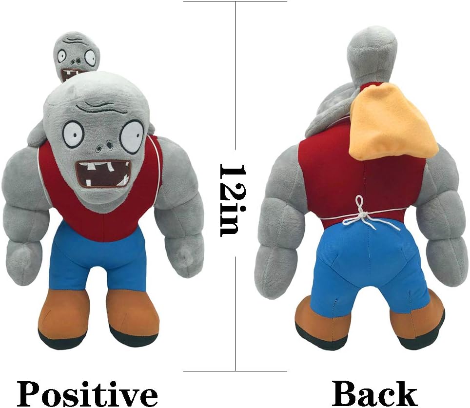 Plants V.S. Zombies Gargantuar Zombies – Muñeco de peluche de zombies musculares de 12 pulgadas para niño y niña, regalo de cumpleaños de Navidad o