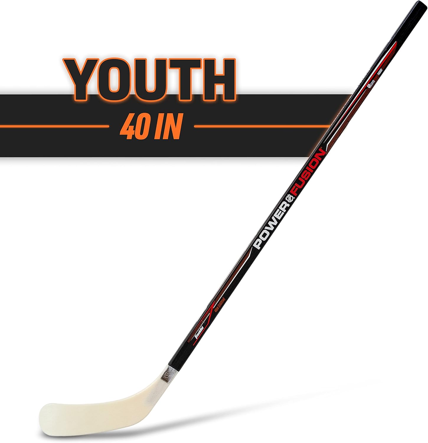 Franklin Sports Palos de hockey callejero – Palo de hockey callejero juvenil – Eje de madera y fibra de vidrio – Hoja de ABS