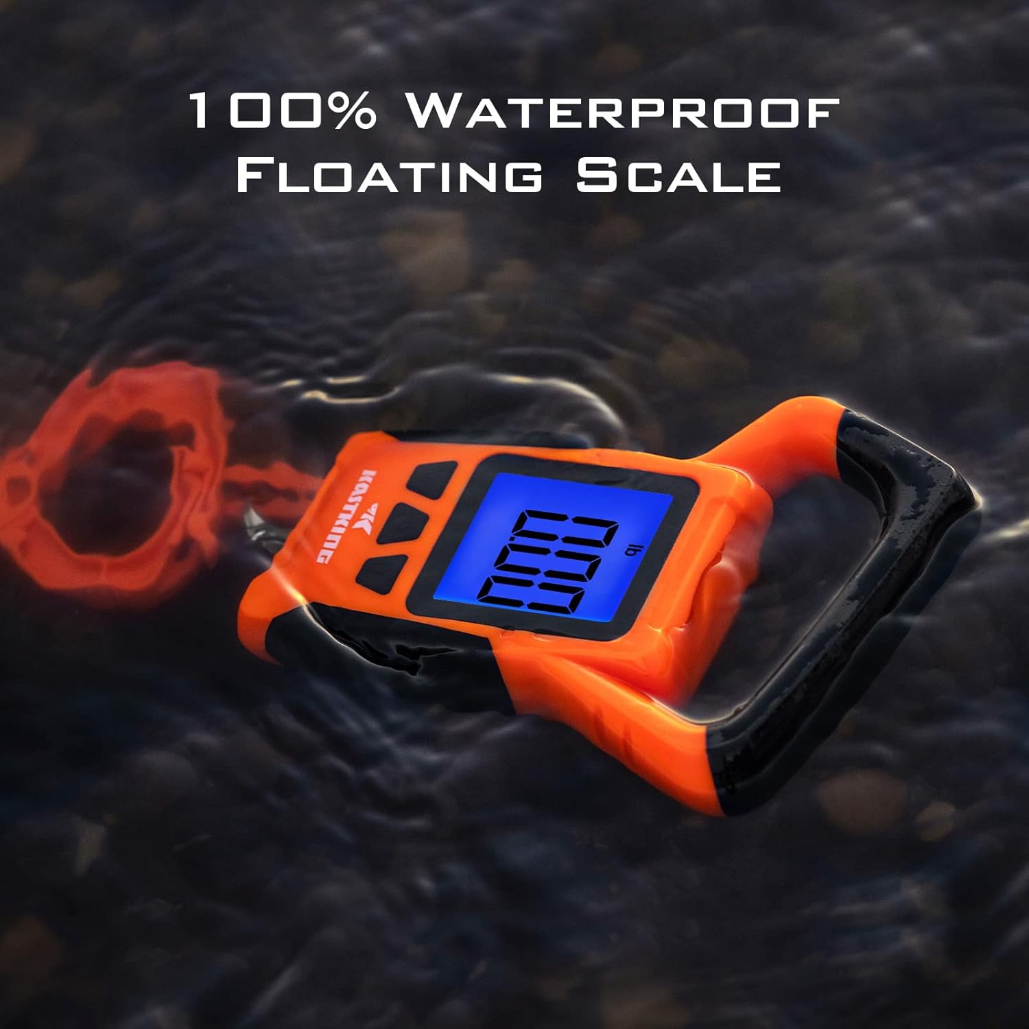 KastKing Báscula de pescado, báscula digital flotante impermeable WideView, pantalla LCD grande de 2.5 pulgadas, capacidad de 110 libras, multimodo
