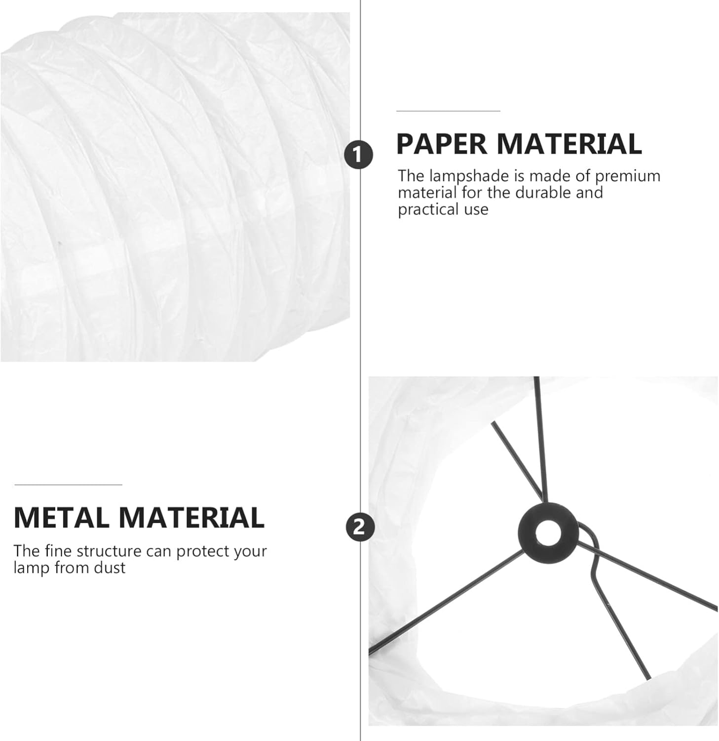Uonlytech Pantalla de lámpara de mesa, pantalla de papel de arroz, cubierta de lámpara de papel japonés, bombilla de esquina de pie, protector de