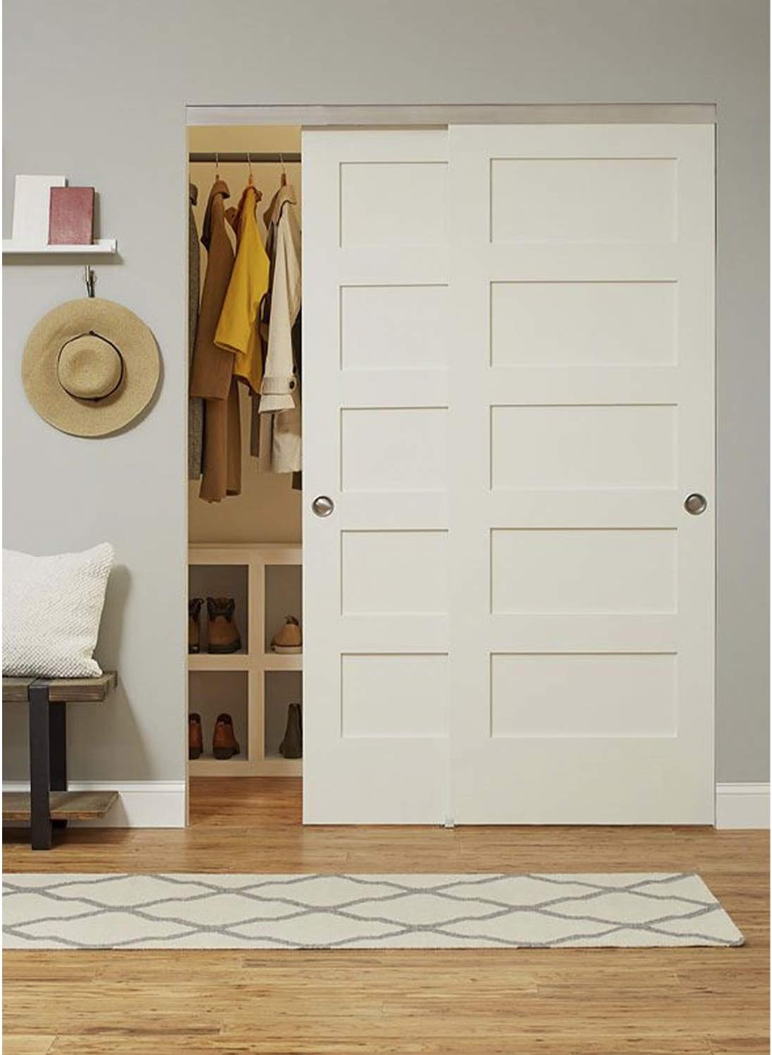 Johnson Hardware Herrajes para puerta de derivación deslizante serie 138F964D 138F (sistema de 4 puertas de 24 pulgadas, 96 pulgadas en total)