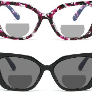 2 gafas de lectura bifocales para mujer, de transición, fotocromáticas, de lectura, para computadora, presbicia, antirreflejos 2 gafas de lectura bifocales para mujer, de transición, fotocromáticas, de lectura, para computadora, presbicia, antirreflejos