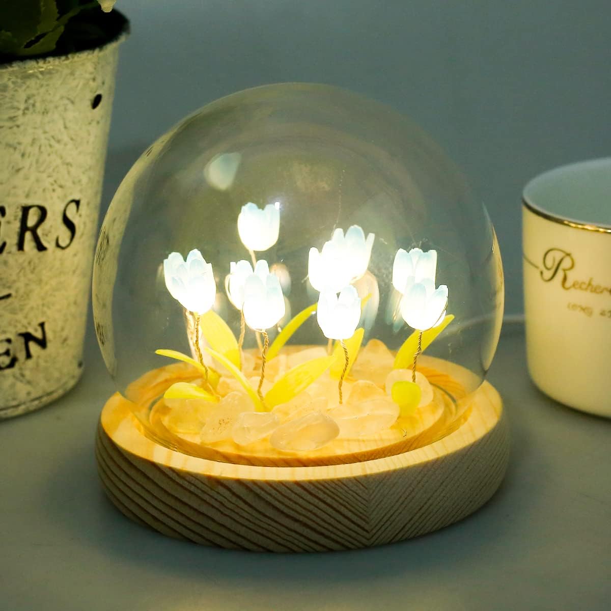 Luz nocturna de tulipán, bonita lámpara de tulipán decorativa hecha a mano, lámpara de simulación de flores para niñas, amigos, aniversario,
