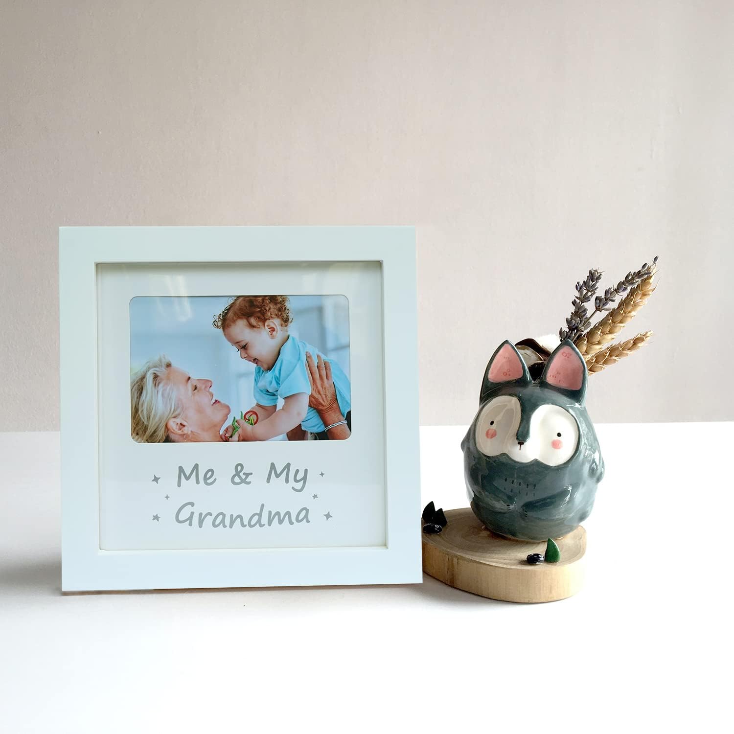 HAMUIERS Marco de fotos para abuelos y abuelos, marco de fotos de recuerdo de bebé, regalos para abuelos, decoración de guardería, marco de abuela y
