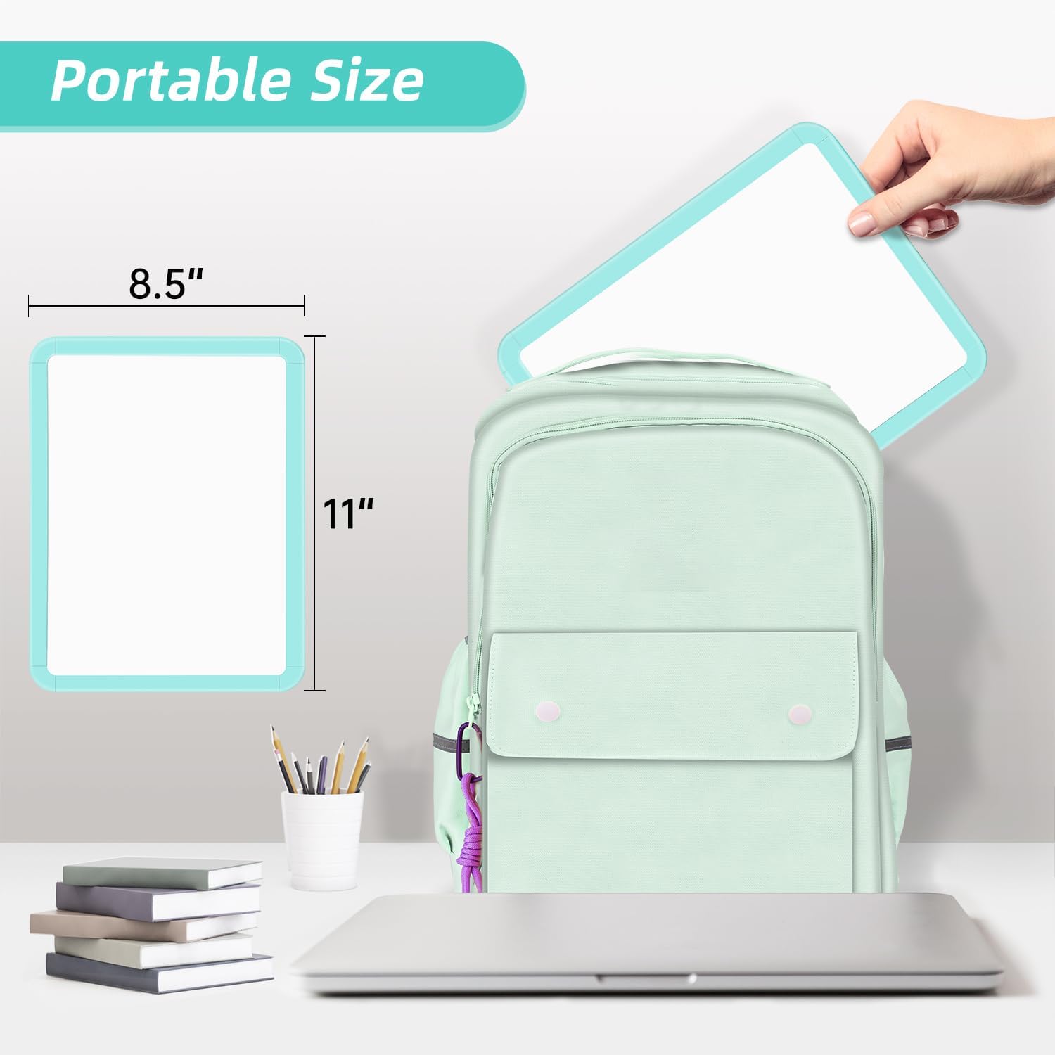 Pizarra blanca pequeña de borrado en seco, pizarra magnética de borrado en seco de 8.5 x 11 pulgadas, mini pizarra blanca con marcadores para niños,