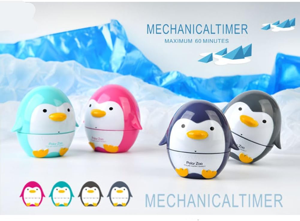 Temporizadores de pingüinos de dibujos animados lindos 60 minutos de cocina mecánica temporizador de cocina reloj contadores de alarma ruidosos mini