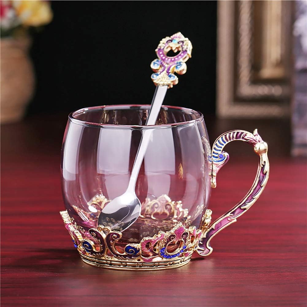Taza de té, regalos para el día de la madre, tazas de café, taza de té de cristal soplado a mano, ideas únicas de regalo de cumpleaños
