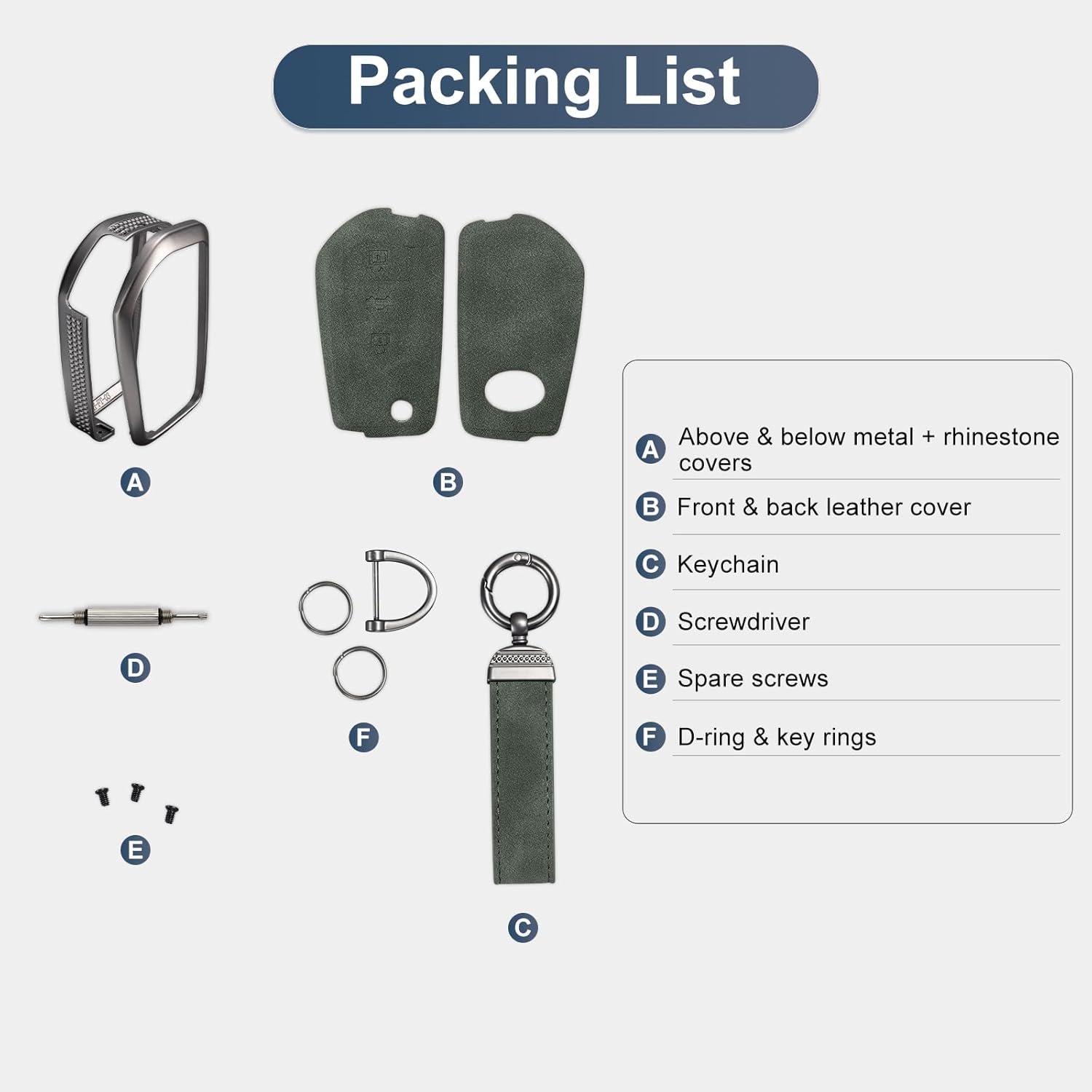 YO&YOYE Compatible con funda de llavero Toyota con llavero de cuero protector para llave inteligente Fortuner Tundra Camry RAV4 Highlander Corolla