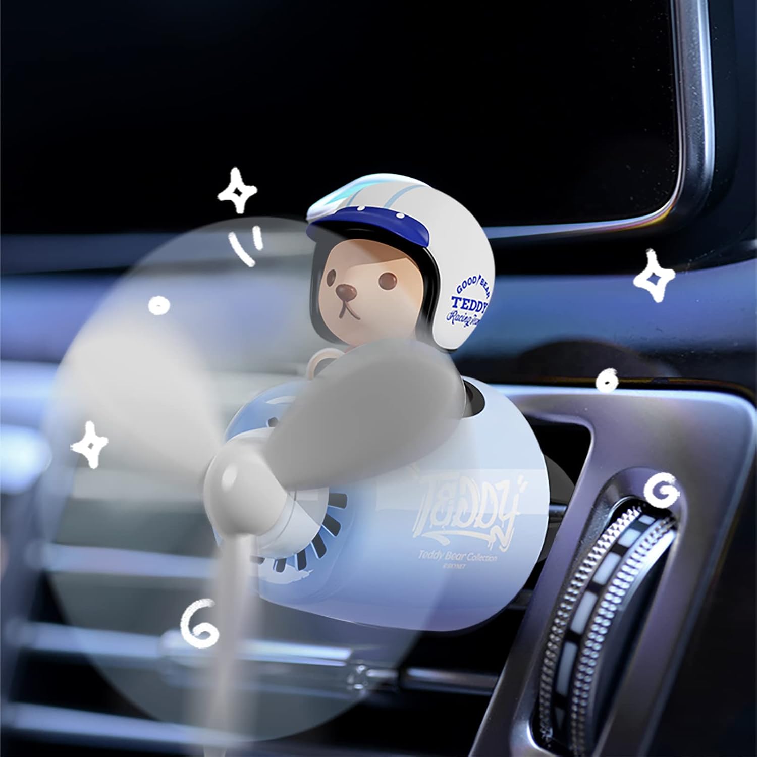 Ambientadores de aire para coche, osito de peluche, difusor de coche piloto, lindo perfume de coche, fragancia divertida