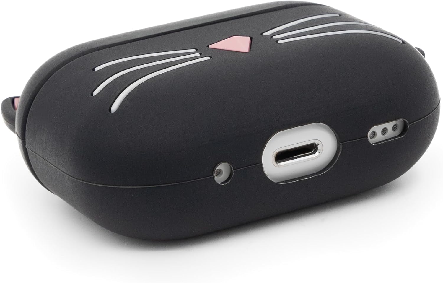 Dumkery Linda funda para Airpods Pro, funda para Airpods Pro 2 de gatos y gatitos con bigote negro, divertidos animales de dibujos animados en 3D, a