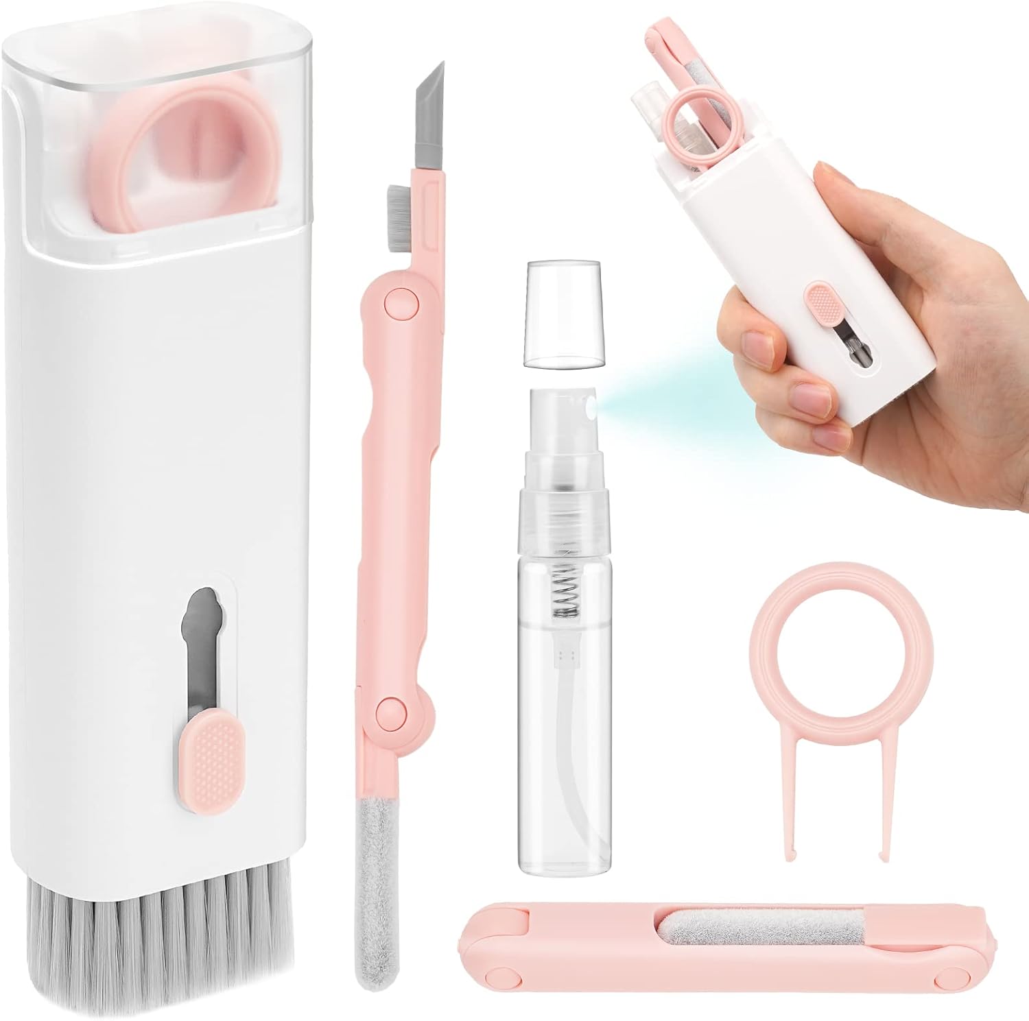 MMH – Kit de limpiador 7 en 1 para Airpod Pro con aerosol, teclado electrónico multifunción para MacBook, pantalla de laptop, kit de limpiador de