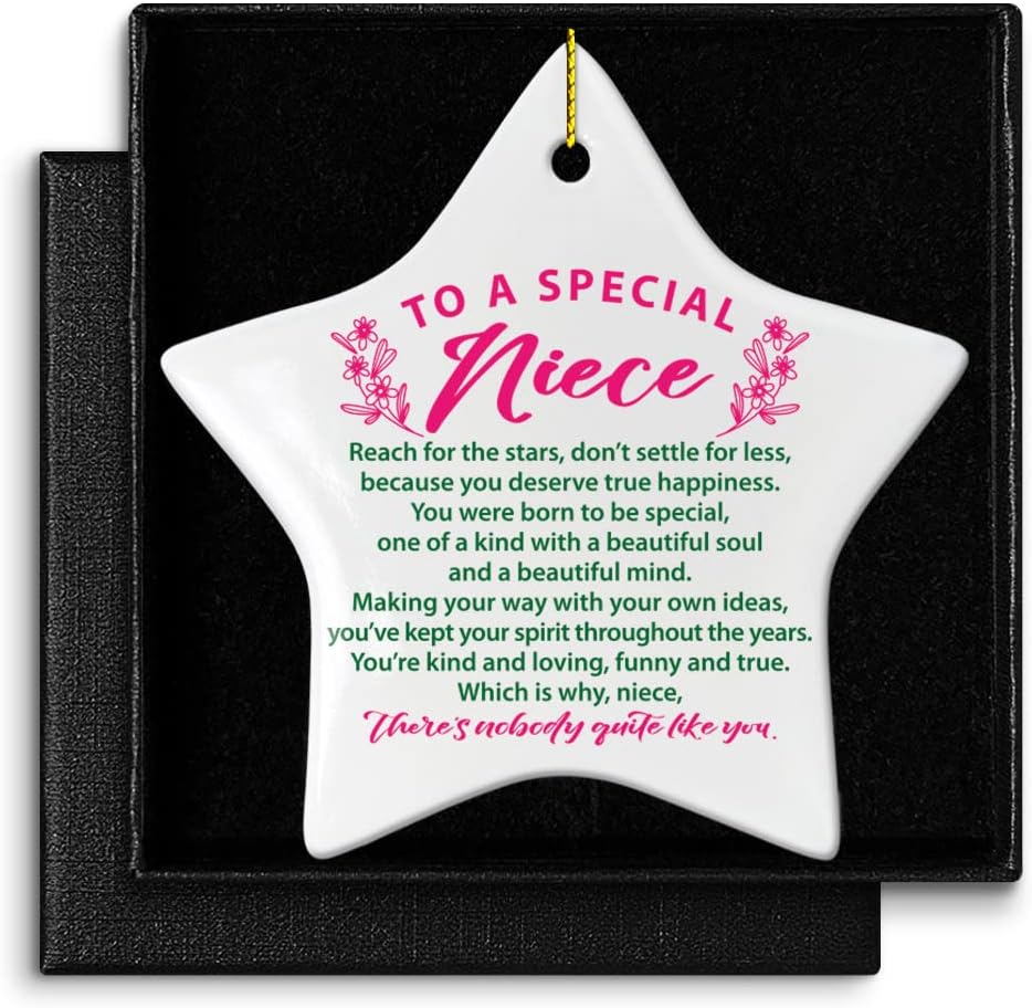 Adorno de Navidad para sobrina, con texto en inglés “You’re Kind Loving Funny and True”, regalo de recuerdo de graduación de cumpleaños, regalo para