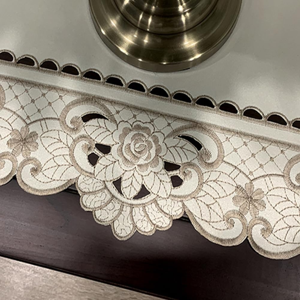Camino de mesa de macramé para fiestas, camino de mesa de encaje floral bordado rectangular, bufanda, decoración de mesa para el hogar y el comedor,