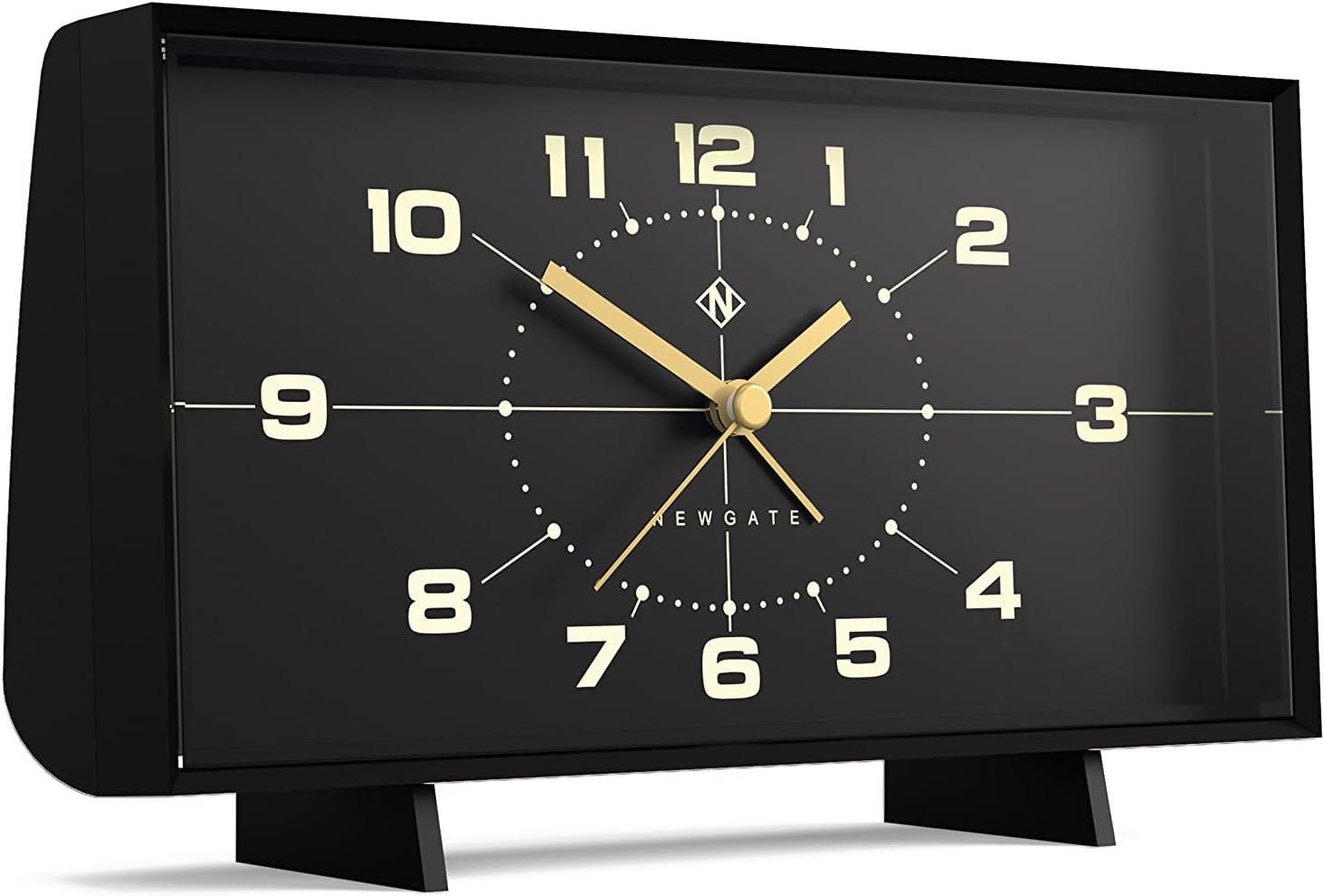 NEWGATE Wideboy – Reloj despertador de inspiración retro – Reloj despertador analógico – Reloj despertador de noche – Reloj despertador con batería