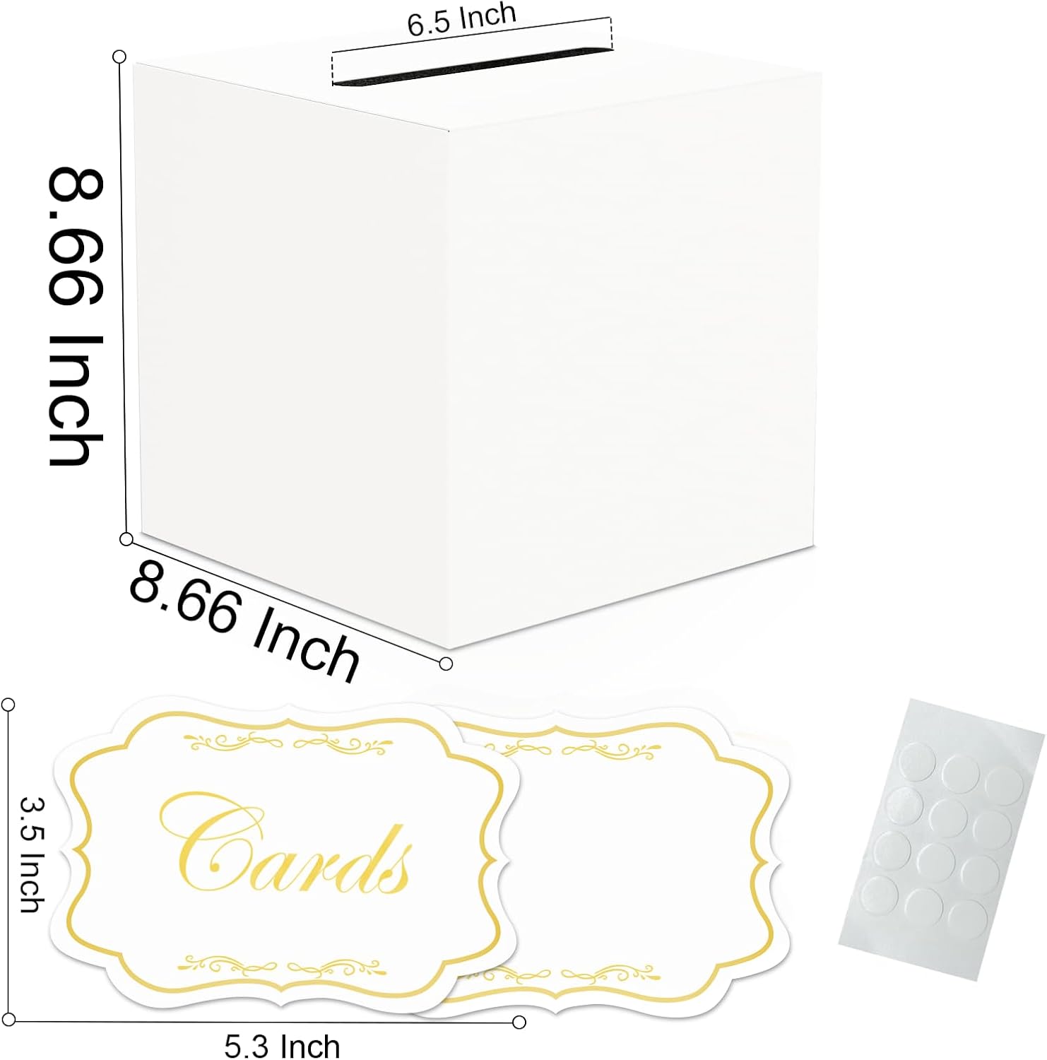 Caja de tarjetas blanca, caja de recepción de tarjetas para cumpleaños, boda, novia, baby shower, graduación, aniversarios, decoraciones de fiesta