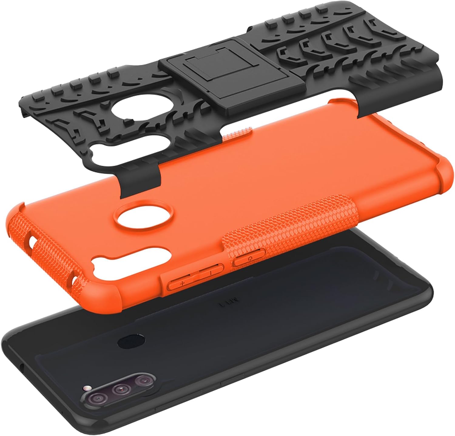 Asuwish Funda de teléfono para Samsung Galaxy A11M11 con protector de pantalla de vidrio templado y soporte delgado, funda protectora híbrida