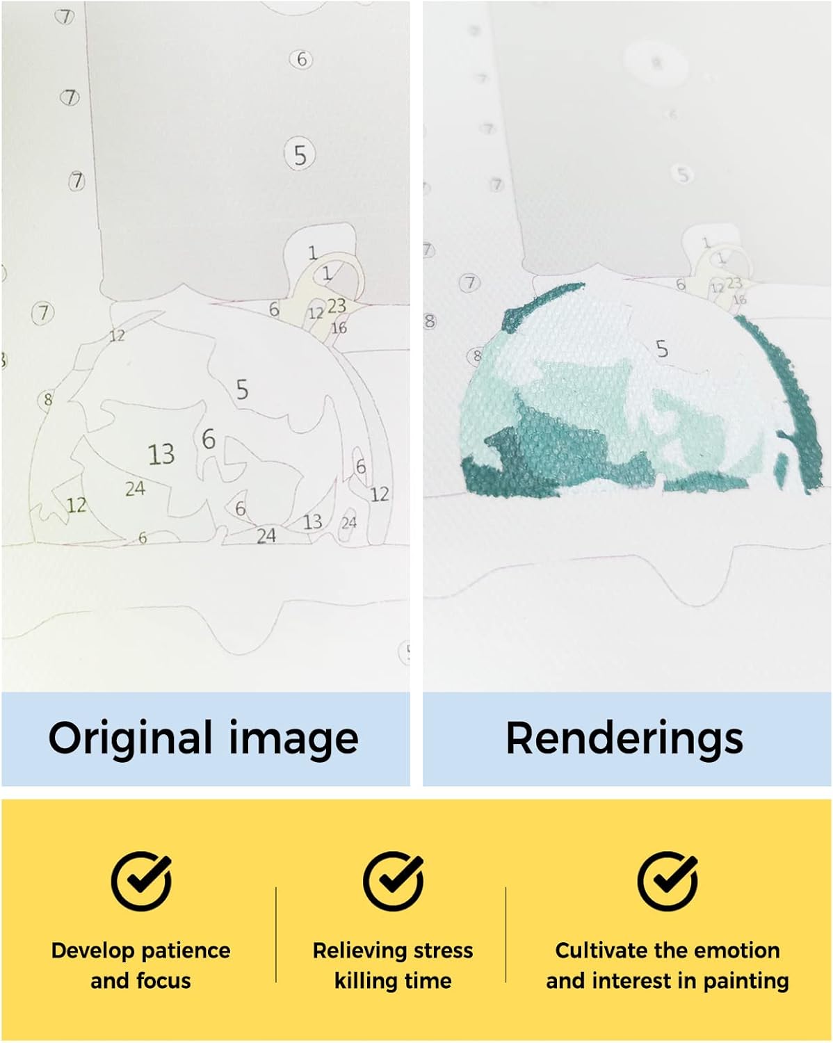 Pintura de Feliz Navidad por número y adultos principiantes, kit de pintura al óleo sobre lienzo con pinceles de pigmento acrílico, manualidades