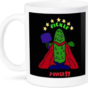 3dRose mug_200108_1 Divertida taza de cerámica de Pickleball Super Hero Cartoon Pickleball, 11 onzas 3dRose mug_200108_1 Divertida taza de cerámica de Pickleball Super Hero Cartoon Pickleball, 11 onzas