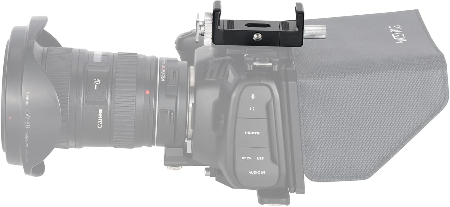 NICEYRIG Soporte SSD T5 T7 con rosca de 14, boca ajustable de 2.244in a 3.031in, soporte para banco de energía SSD para BMPCC 4K 6K Pro Z Cam – 477