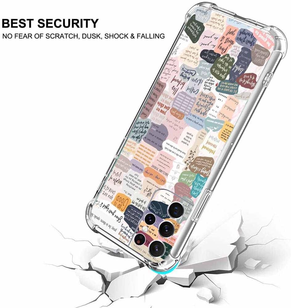 Funda con versículos bíblicos para Samsung Galaxy S21 Ultra, patrón de collage de citas de Jesús cristiano para cristianos, funda protectora de TPU