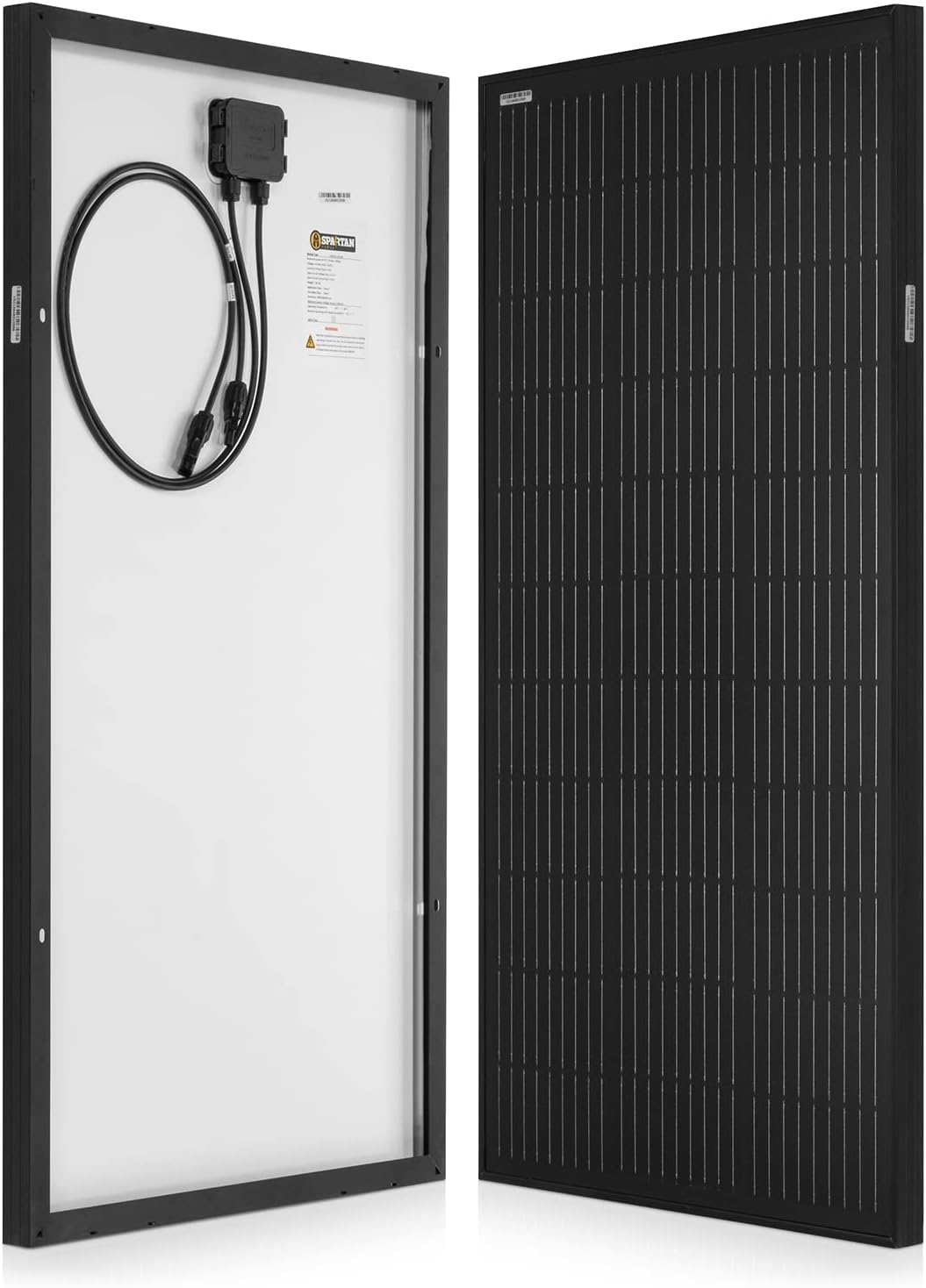 Spartan Power Panel solar de 100 W, 9 barras de autobús, color negro, ideal para RV, remolque, cámper, barco, cabina, granja, SP-100W